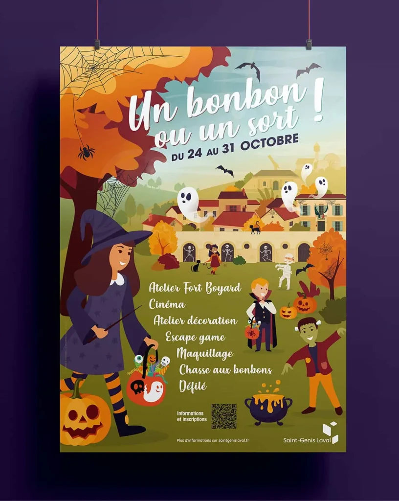 Illustrations sur affiche commerciale